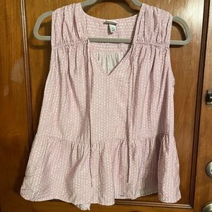 A New Day pink top with white polka dots